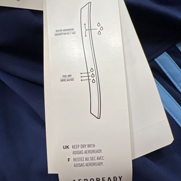 NWT ADIDAS Men's Aeroready Active Shorts XXL Blue 3-Stripe Zipper Pockets Drawst - Picture 11 of 12